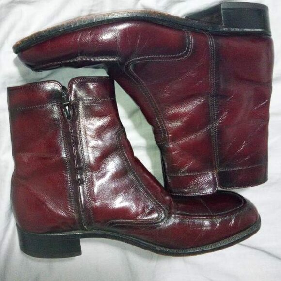 Florsheim Essex Zipper Black Cherry Moc Toe Boots